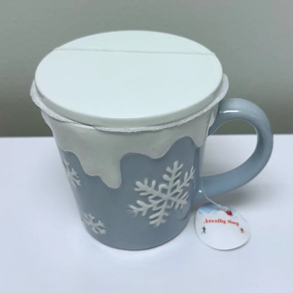 New Blue & White 8 oz. Snowflake Mug with Lid, Target Bullseye Playground 2025